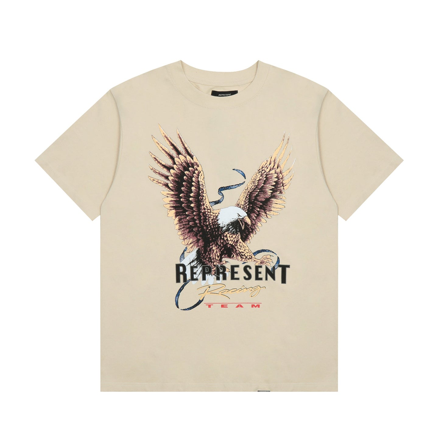 Correct Version of Meichao REPRESENT Spreading Eagle Print Washed Retro Crew Neck Short-sleeved T-shirt Summer Male and Female Couples