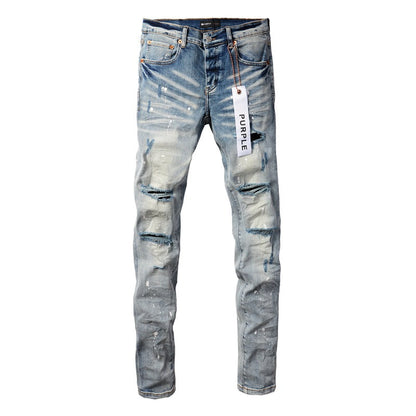 Jeans High Street Blue Distressed New 9003 Pants