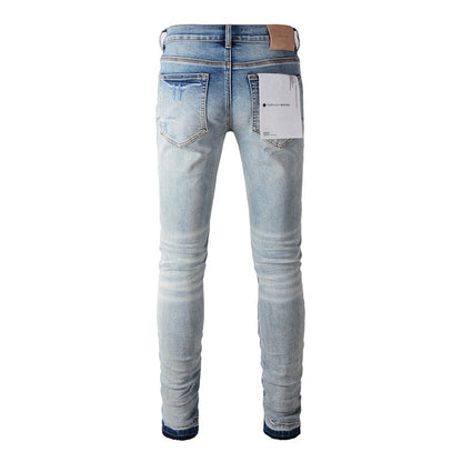 Jeans violets Jeans de créateur pour hommes Pantalons Jeans empilés Hommes Baggy Denim Tears Jean Hombre Pantalons pour hommes 9013