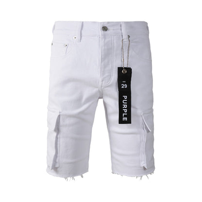 Short en jean blanc 5082 au style classique et épuré 