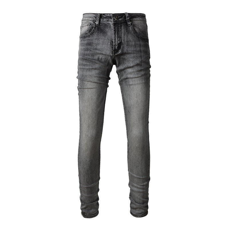 1319 High Street Jeans Gris foncé pour homme Coupe slim à petit pied 