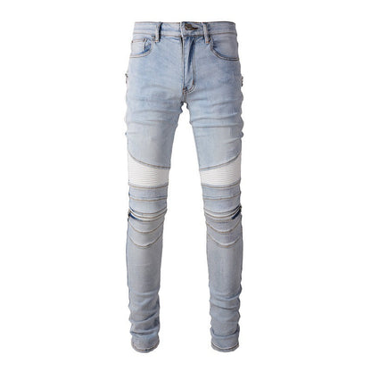 Jeans Retro Jeans Estilo Locomotora Jeans Slim para Hombre #6630 