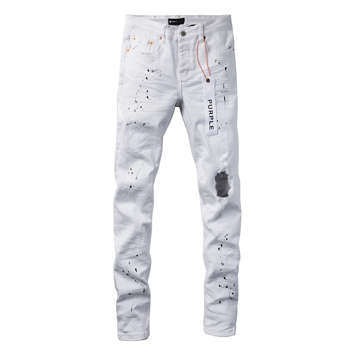 White Ink Spot Vintage Ripped Jeans