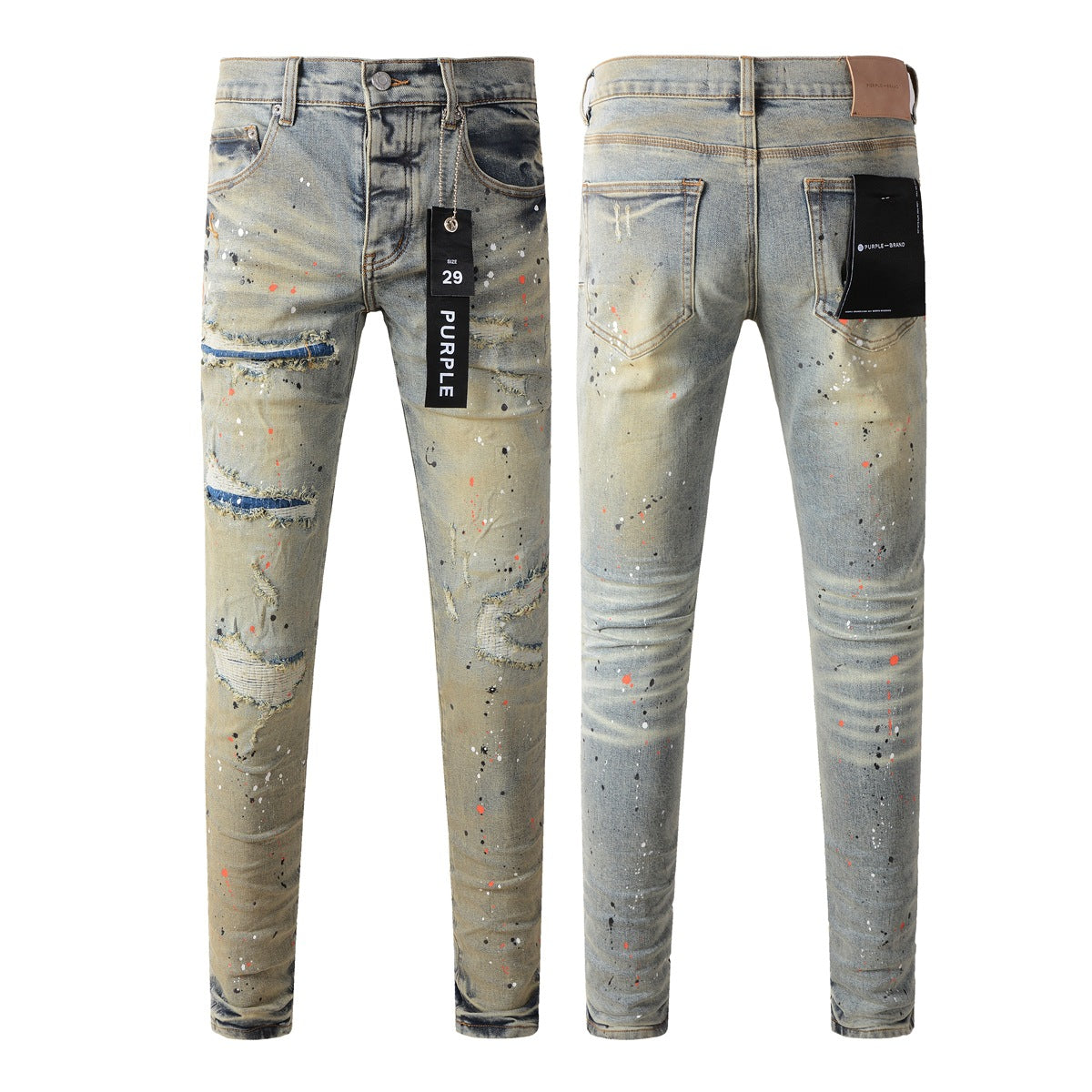 Stylish Black Distressed Jeans 9071 with Ripped Details