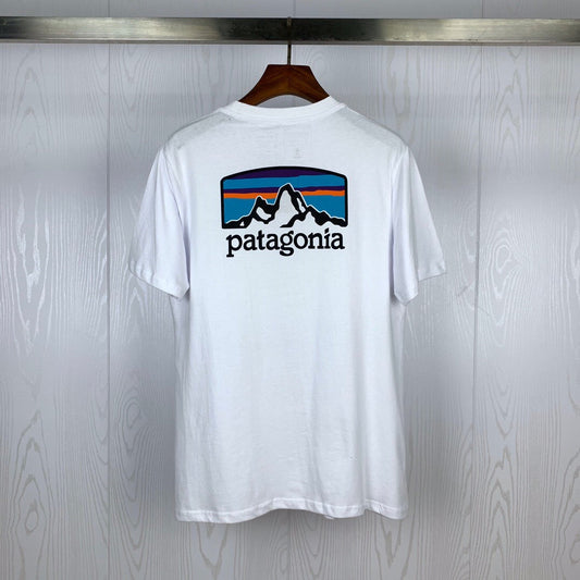 European and American trendy brand new summer round neck shirt, the same for men and women, Patagonia back logo short-sleeved T-shirt wholesale