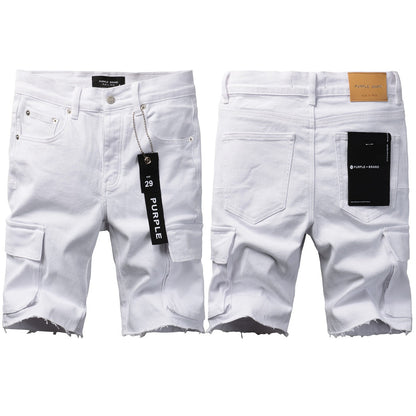 Short en jean blanc 5082 au style classique et épuré 