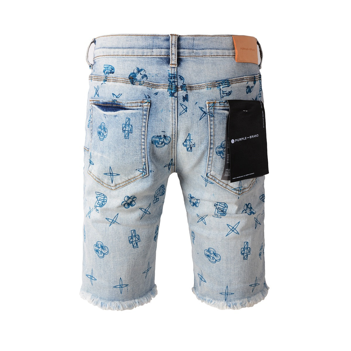 Short en jean bleu 5063 avec imprimé bleu 