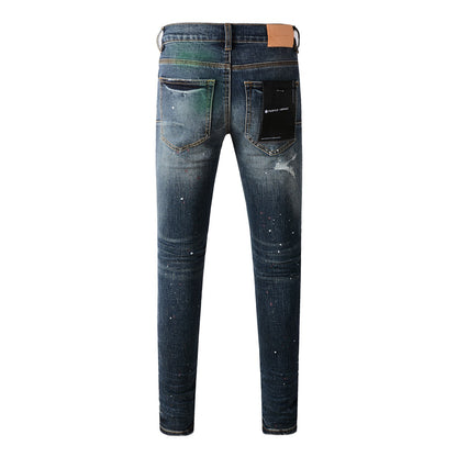 Blue Stretch Jeans 9070 with Medium Elasticity and Full Length Design