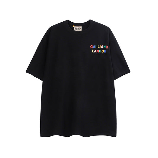 The Correct Version of Meichao GALLERY Colorful Letter Printing Is An Old Men's and Women's Short-sleeved T-shirt for Wholesale.