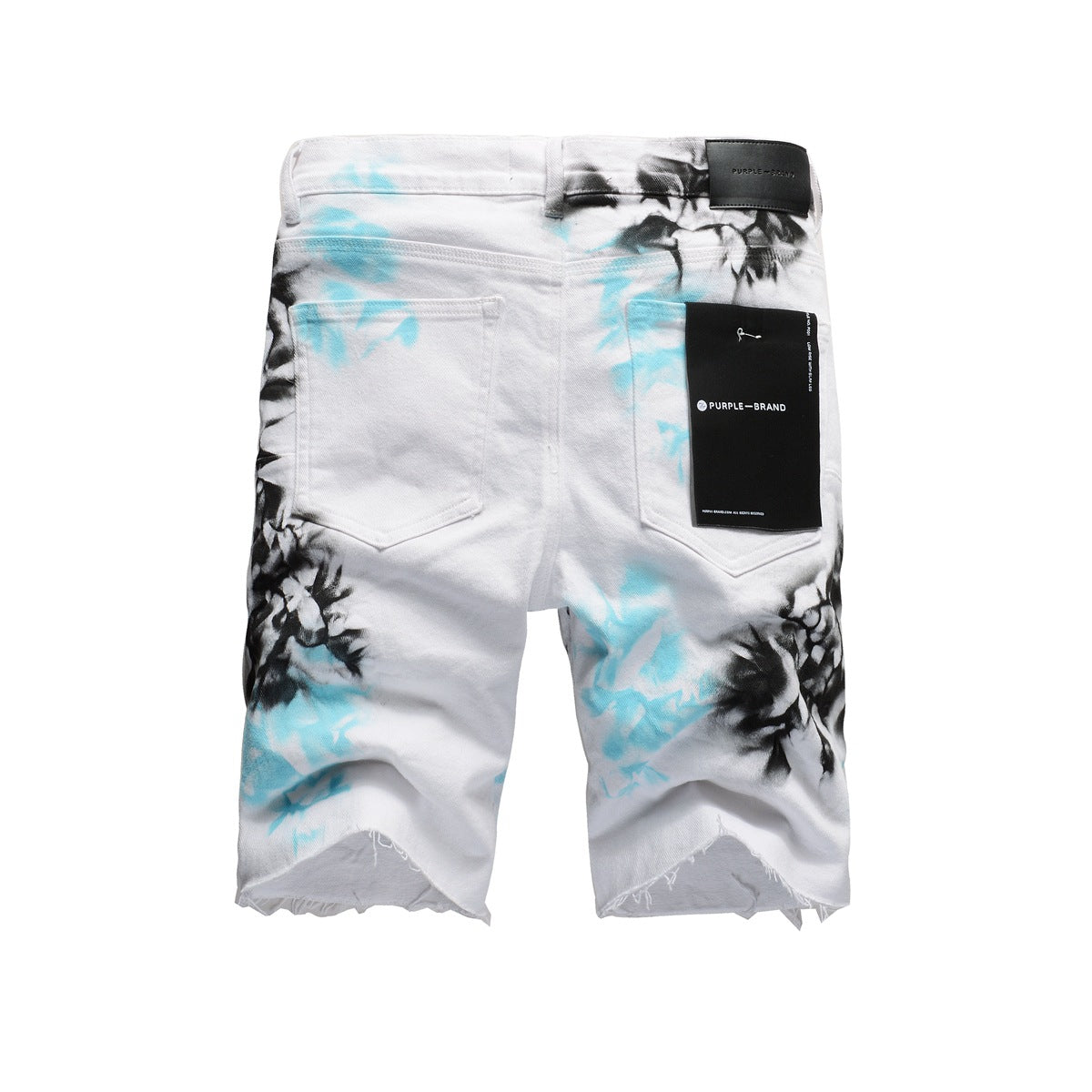 White Tie Dye Printed Jean Shorts 5065 with a Stylish and Unique Design