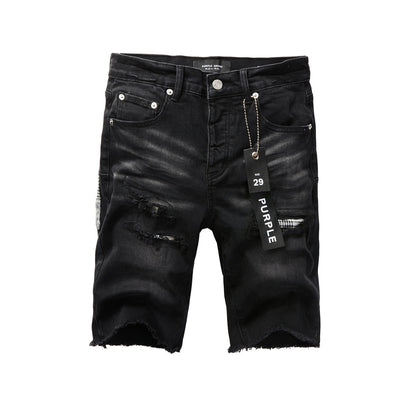 Short en jean noir 5001 au style classique et à la coupe confortable 