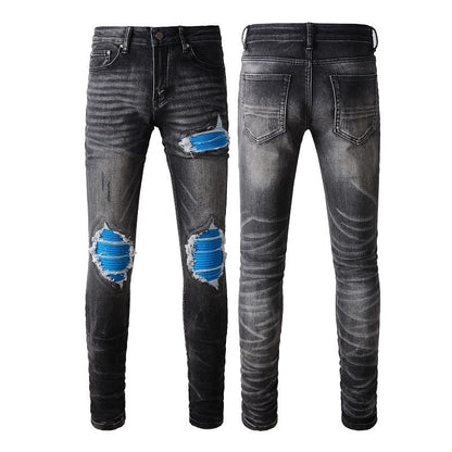 Jean slim déchiré bleu pour homme High Street Jeans #1337 