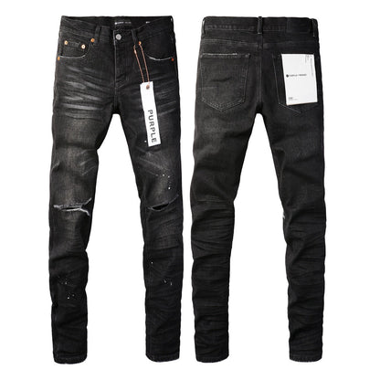 Black New Mens Ripped Jeans 9035