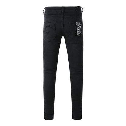 Minimalist Black Denim with Subtle Logo 3019