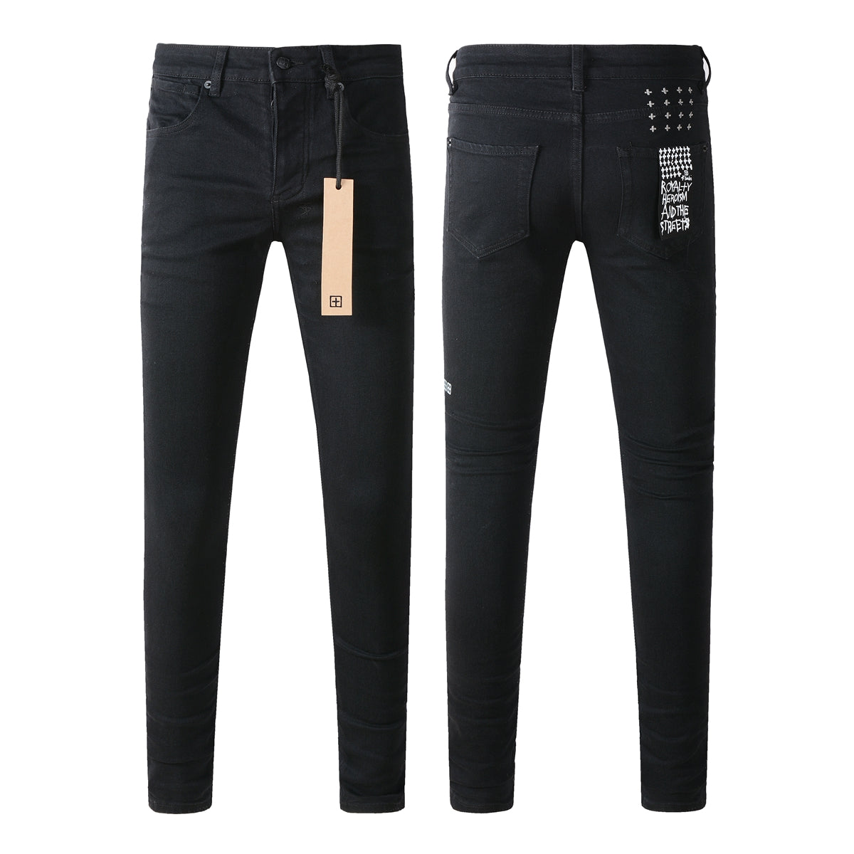 Jean skinny noir classique aux lignes épurées et à la coupe élégante 3004